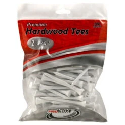 ProActive Premium Sports Hardwood Golf Tees 2.75" -Wilson Store 2.75 White 100