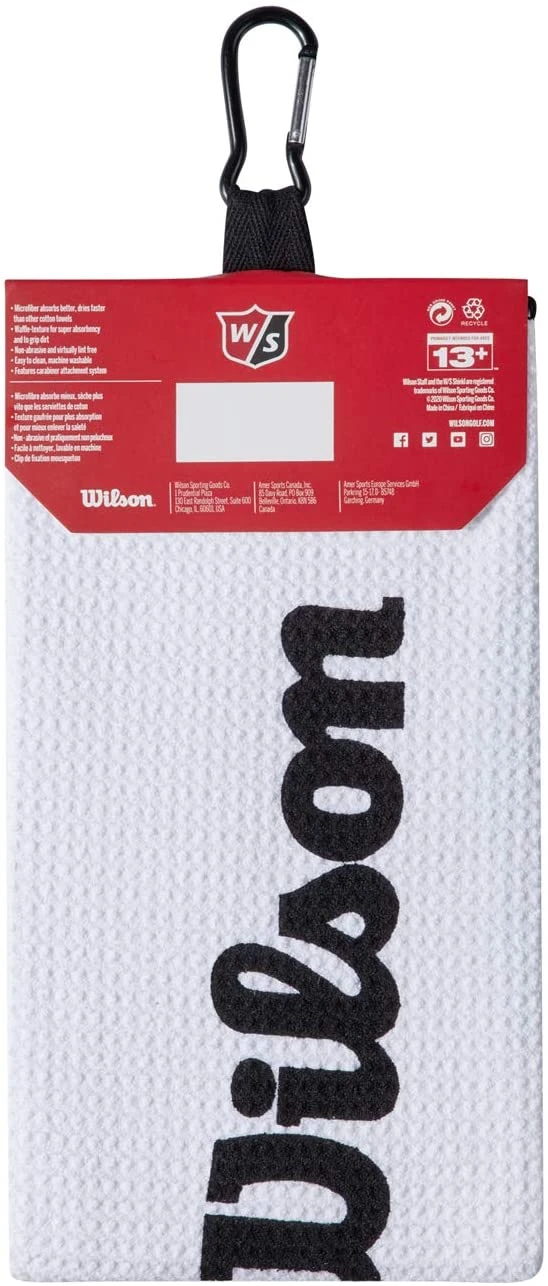 Wilson Staff Tri-Fold Waffle Golf Towel - White - 16" X 21" 4 Wilson Staff Tri-Fold Waffle Golf Towel - White - 16" X 21" - Image 2