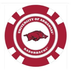 Team Golf NCAA Magnetic Poker Chip Ball Markers -Wilson Store Arkansas1