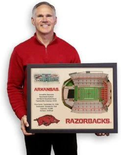 YouTheFan! NCAA 25-Layer StadiumView Wall Art -Wilson Store ArkansasRazorbacks3