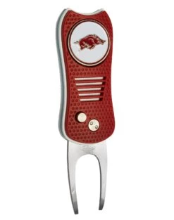 Team Golf Retractable Switchblade Switchfix Divot Tool Ball Marker - NCAA 24 Team Golf Retractable Switchblade Switchfix Divot Tool Ball Marker - NCAA -Wilson Store Arkansas Razorbacks Switchfix 44448 104