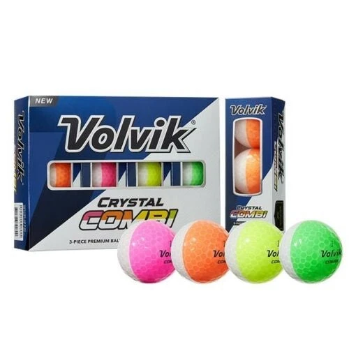 Volvik Crystal Combi Split Colored Golf Balls 3 Volvik Crystal Combi Split Colored Golf Balls