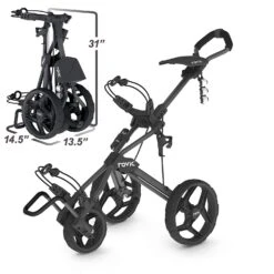 Clicgear Golf 3-Wheel Rovic Junior Push Cart Model RV3J 23 Clicgear Golf 3-Wheel Rovic Junior Push Cart Model RV3J -Wilson Store Clicgear RV3J Charcoal Black 2
