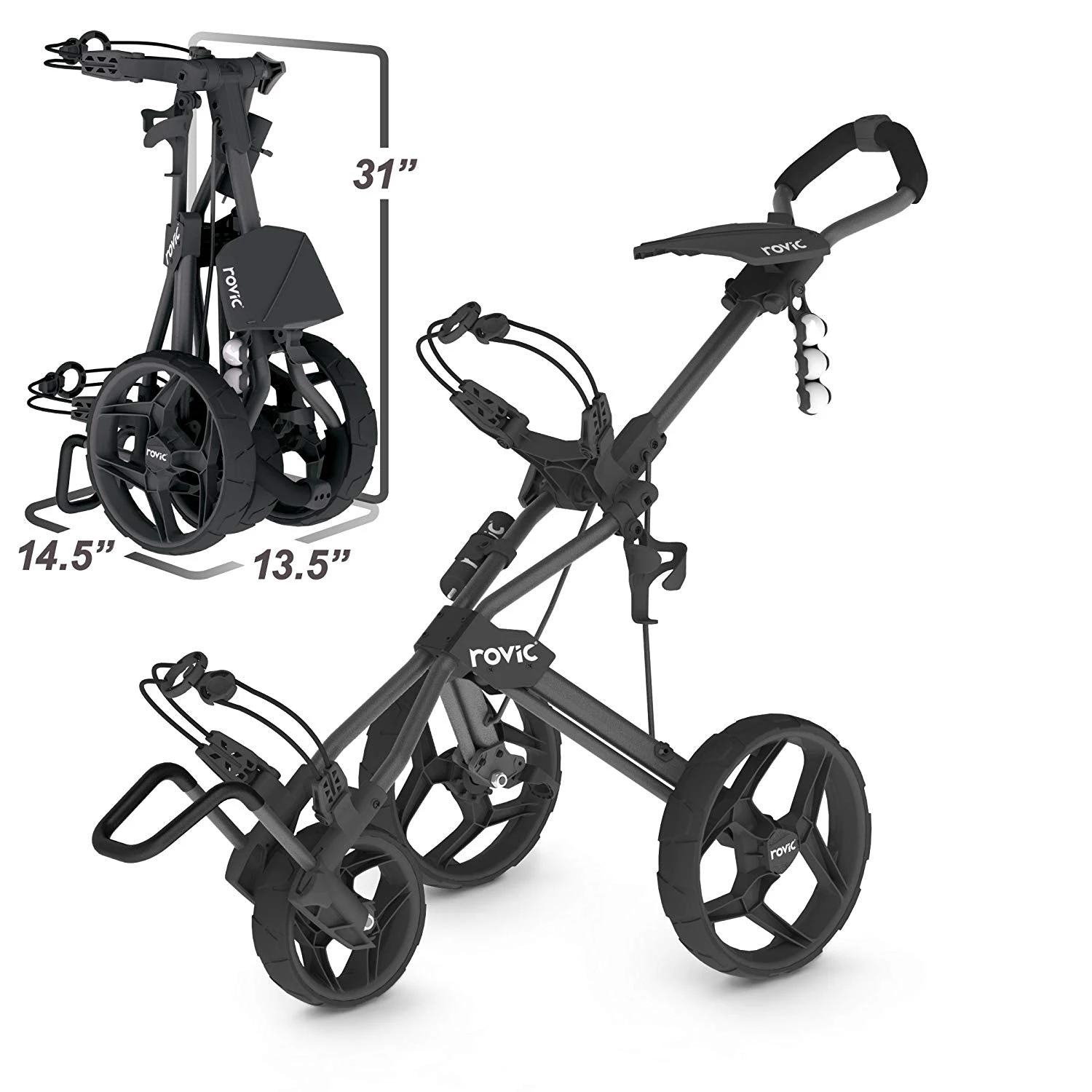 Clicgear Golf 3-Wheel Rovic Junior Push Cart Model RV3J 12 Clicgear Golf 3-Wheel Rovic Junior Push Cart Model RV3J - Image 10