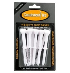 Consistent Tee Golf Tees 10 Pack - 3.25" 15 Consistent Tee Golf Tees 10 Pack - 3.25" -Wilson Store Consistent Tee White Color