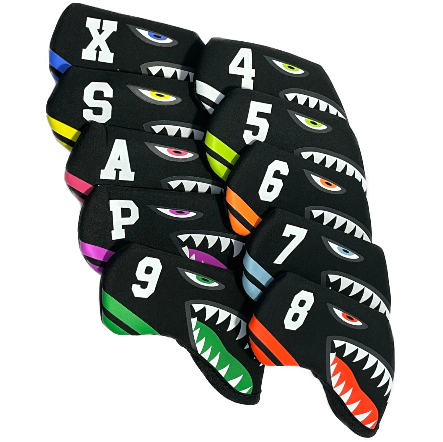 Shark Bite Neoprene Iron Head Covers Set 3 Shark Bite Neoprene Iron Head Covers Set
