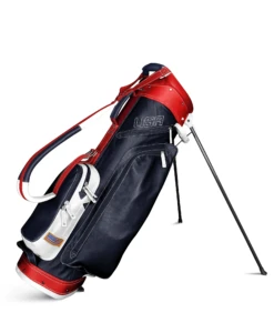 Sun Mountain Golf Leather Carry Stand Bag 13 Sun Mountain Golf Leather Carry Stand Bag -Wilson Store G823274LeatherStandNavy White Red