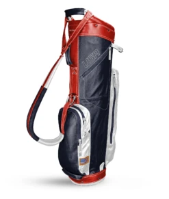 Sun Mountain Golf Leather Cart Bag 14 Sun Mountain Golf Leather Cart Bag -Wilson Store G823519LeatherCartNavy White Red