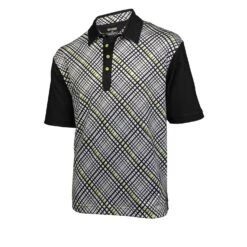Ogio Grid Golf Polo Shirts -Wilson Store Grid White Black Electric