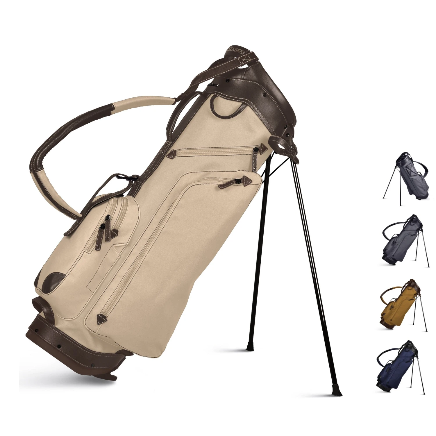 Sun Mountain Golf Canvas & Leather Carry Stand Bag 3 Sun Mountain Golf Canvas & Leather Carry Stand Bag
