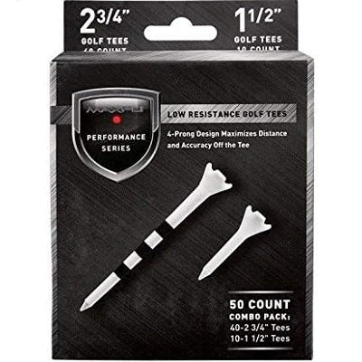 Maxfli Performance Series Low Resistance White Golf Tees - 50 Pack 3 Maxfli Performance Series Low Resistance White Golf Tees - 50 Pack