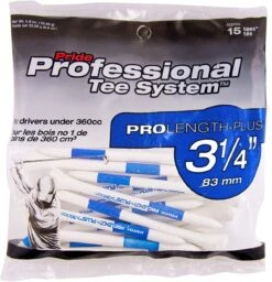 Pride Professional Tee System ProLength Golf Tees -Wilson Store PTS ProLength Blue 15ct 3.25