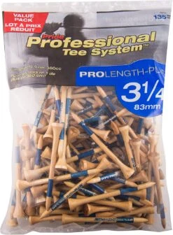 Pride Professional Tee System ProLength Golf Tees -Wilson Store PTS ProLength Natural Wood Blue 3.25 135ct
