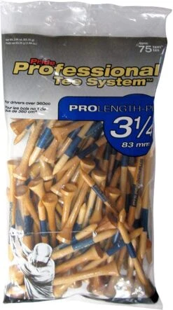 Pride Professional Tee System ProLength Golf Tees -Wilson Store PTS ProLength Natural Wood Yellow 3.25 75ct