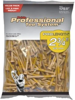 Pride Professional Tee System ProLength Golf Tees -Wilson Store PTS ProLength Natural Yellow 2.75 175