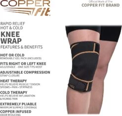 Copper Fit Rapid Relief Knee Wrap 10 Copper Fit Rapid Relief Knee Wrap -Wilson Store RapidReliefKnee 2