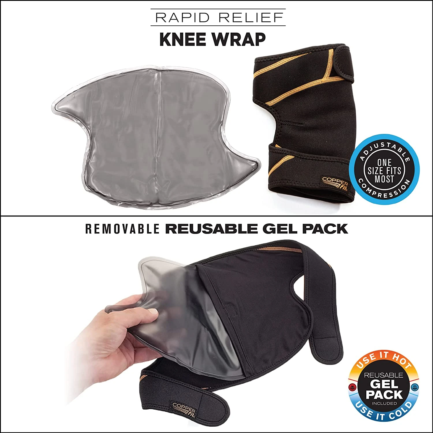 Copper Fit Rapid Relief Knee Wrap 7 Copper Fit Rapid Relief Knee Wrap - Image 5