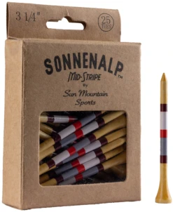 Sun Mountain Sonnenalp Mid-Stripe Golf Tees -Wilson Store Sonnenalp TeesBrick