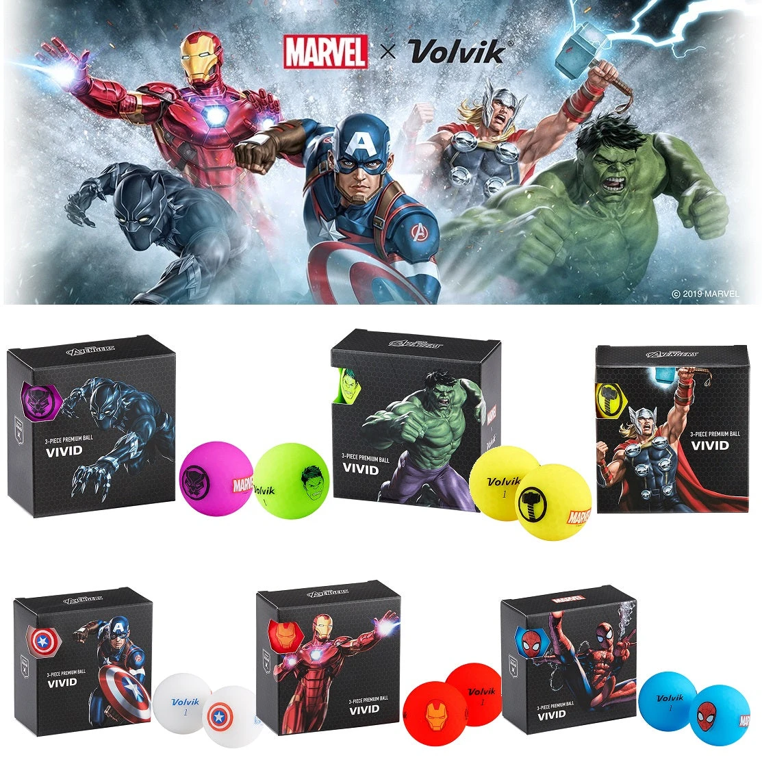 Volvik Marvel Character Golf Ball 4 Pack 3 Volvik Marvel Character Golf Ball 4 Pack