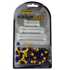 Champ Tri-Lok Spikes With Zero Friction Tees Value Pack