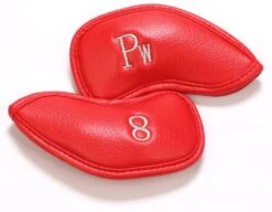 Volf Golf Red Synthetic Leather Iron Covers Set -Wilson Store VolfGolfHeadcover RedLeatherIrons2