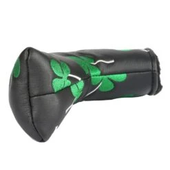 Volf Golf Black Synthetic Leather Shamrock Putter Cover 12 Volf Golf Black Synthetic Leather Shamrock Putter Cover -Wilson Store VolfGolfHeadcovers BlackShamrockBladePutter4