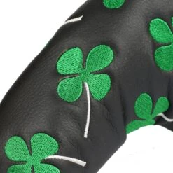 Volf Golf Black Synthetic Leather Shamrock Putter Cover 13 Volf Golf Black Synthetic Leather Shamrock Putter Cover -Wilson Store VolfGolfHeadcovers BlackShamrockBladePutter5