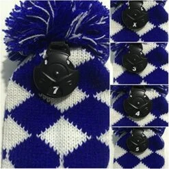 Volf Golf Knit Blue White Diamond Headcover Set 12 Volf Golf Knit Blue White Diamond Headcover Set -Wilson Store VolfGolfHeadcovers KnitBlueSet3