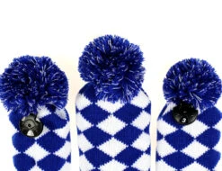 Volf Golf Knit Blue White Diamond Headcover Set 13 Volf Golf Knit Blue White Diamond Headcover Set -Wilson Store VolfGolfHeadcovers KnitBlueSet4