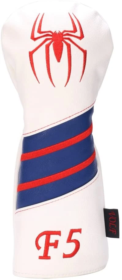 Volf Golf Red White Blue Leather Spider Headcovers 6 Volf Golf Red White Blue Leather Spider Headcovers - Image 4