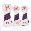 Volf Golf Red White Blue Leather Spider Headcovers 1 Volf Golf Red White Blue Leather Spider Headcovers -Wilson Store VolfGolfHeadcovers SpiderWoodsSets0