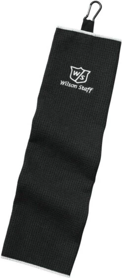 Wilson Staff Microfiber Trifold Golf Towel 16" X 21" Black 8 Wilson Staff Microfiber Trifold Golf Towel 16" X 21" Black -Wilson Store WIlson TriFold Towel Black