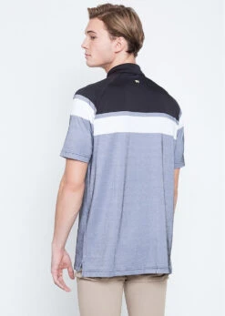 Callaway Jack Nicklaus Black Label By Perry Ellis Yarn Dyed Color Block Polo Shirts -Wilson Store YarnDyedColorBlockPolo CaviarBlack2