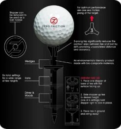 Zero Friction Lock N Drive 3-Prong Golf Tees (3-1/4 Inch, White, Pack Of 18) 7 Zero Friction Lock N Drive 3-Prong Golf Tees (3-1/4 Inch, White, Pack Of 18) -Wilson Store Zero Friction Lock N Drive 3